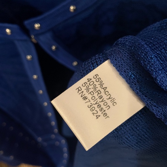 Ming Wang jacket 2x with silver nail head deign in cobalt blue - Picture 9 of 9